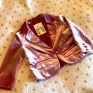 Abercombie & Fitch Velvet One Button Silk Blazer